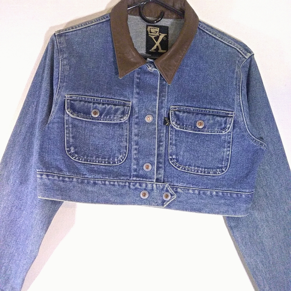 GX Blue Crop Denim Jacket Size: M